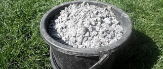 Bucket with wood ash